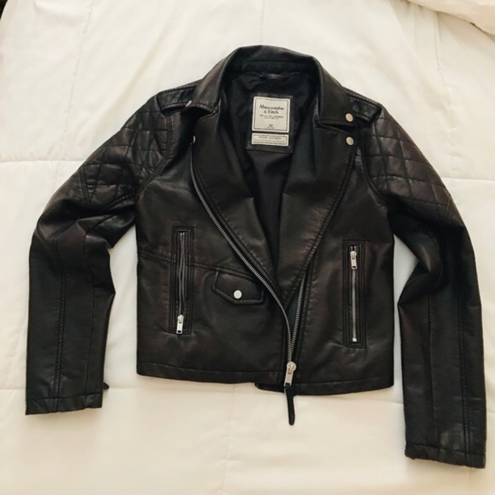 Abercrombie vegan leather jacket